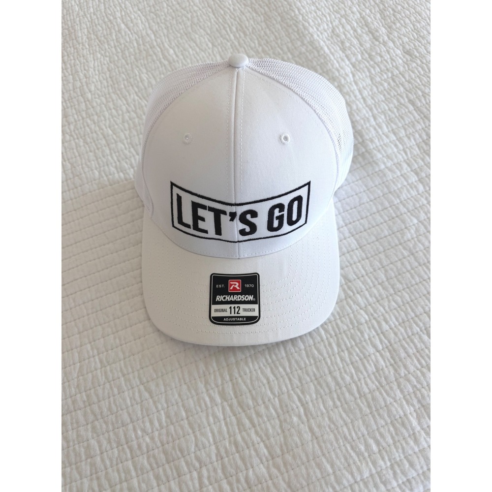 Richardson 112 Trucker Hat White Lets Go Snapback Mesh Cap Adjustable